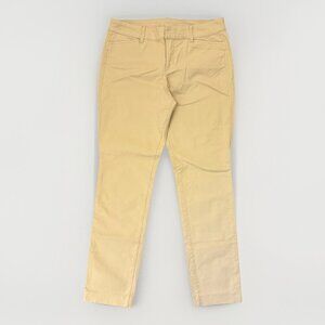 Old Navy Womens Pixie Ankle Chino Pants Size 6 Tan Mid Rise Pockets Stretch EUC